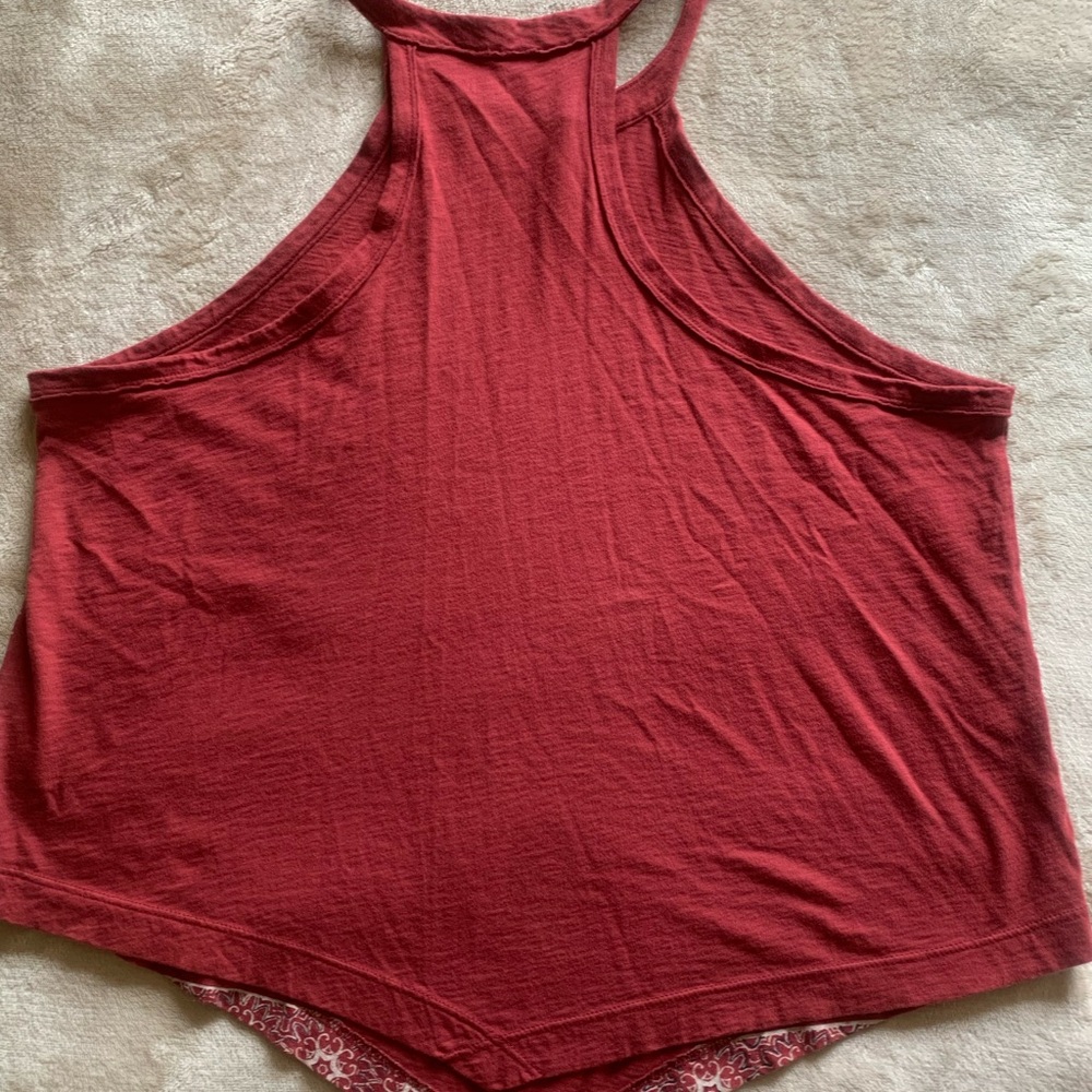 Shyanne Brick Red Bandana Print Western boho Halter Graphic Cotton Tank large - Picture 5 of 11